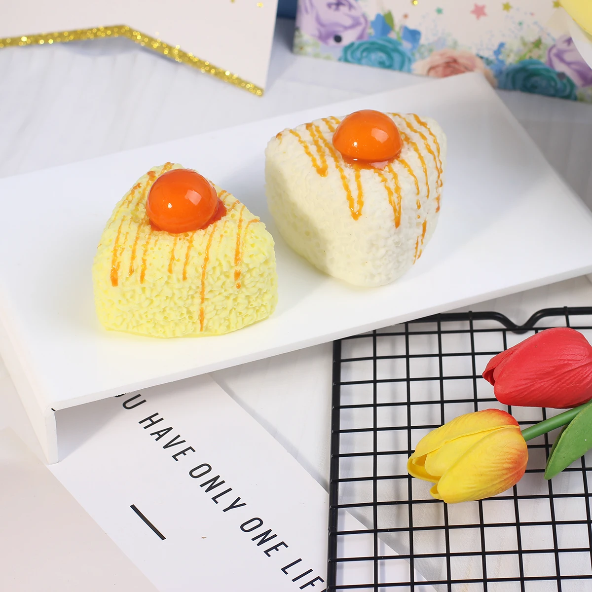 1 Stück Croissant-Horn/Toast-Eiscreme-Reisball mit langsamem Rückprall und Knetdekor – Detail 7