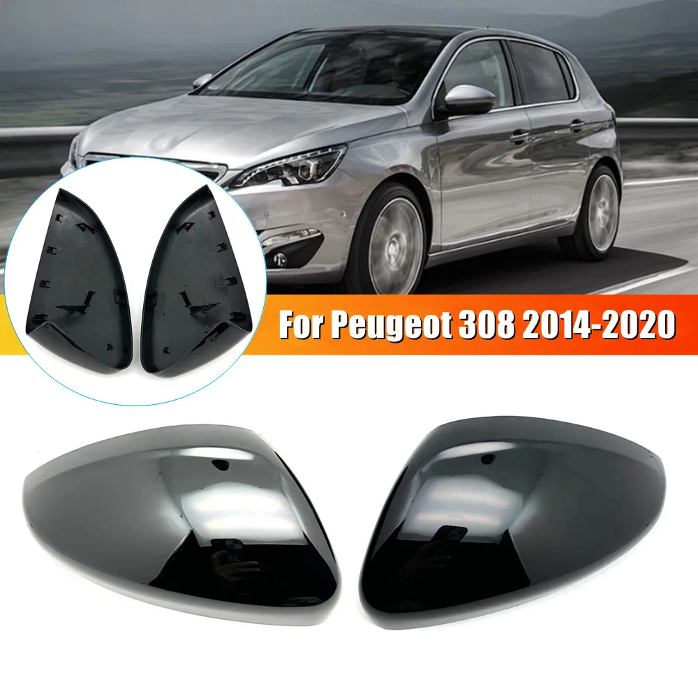 Couvercle de rétroviseur latéral ABS pour Peugeot 308 2014 2015 2016 – 2022, capuchon d'aile, boîtier de porte extérieure, garniture de remplacement
