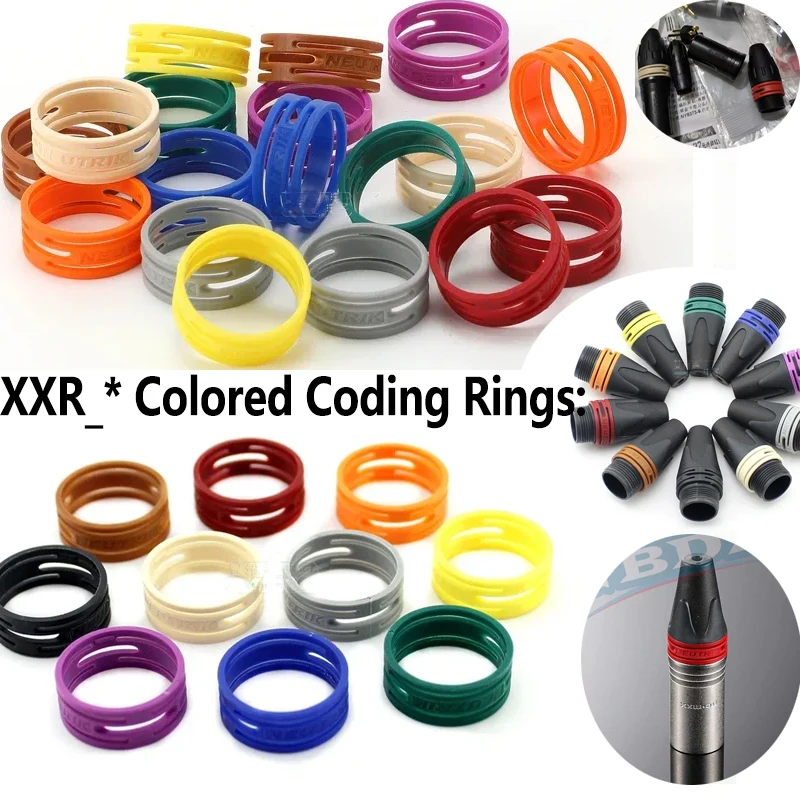 XLR Connector Plug Multi-Color Anti-Roll Colored Ring For NC3FXX/4FXX Series Marker Ring 9 Colours