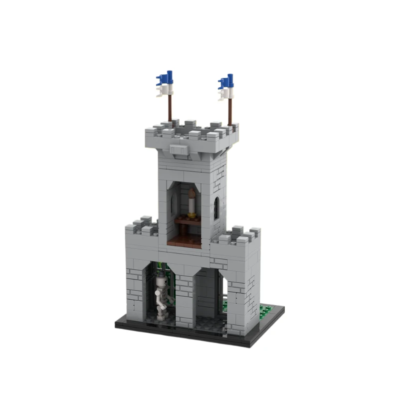 نموذج Moc قوالب بناء برج السجن القرون الوسطى الأسد V2 التكنولوجيا وحدات كتلة هدية عيد الميلاد لعبة لتقوم بها بنفسك مجموعة الجمعية 296 قطعة