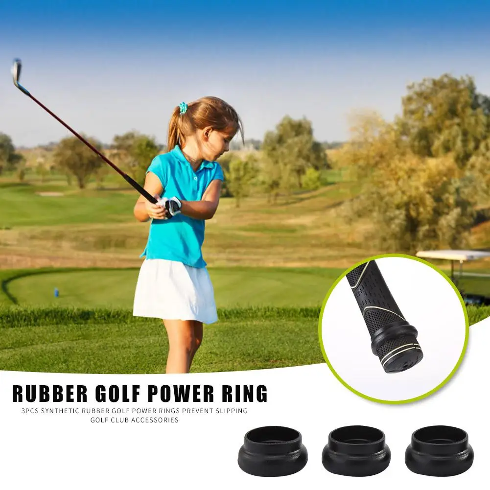 3pcs Synthetic Rubber Golf Power Rings Prevent Slipping Golf Club Accessories