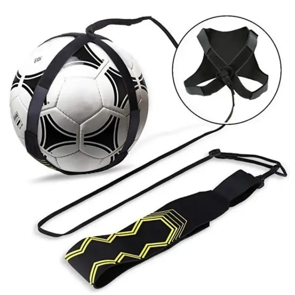 

Football Kick Trainer Soccer Training Aids Hands Free Throw Sole Practice Equipment for Kids with Adjustable Belt Elastic Rope