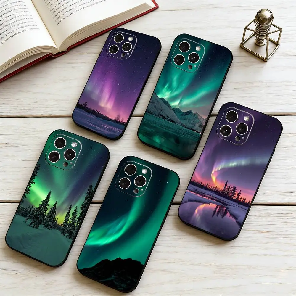 

Northern Lights Phone Case Silicone Soft For IPhone 17 16 15 14 13 12 11 X XR Plus Pro Max Plus