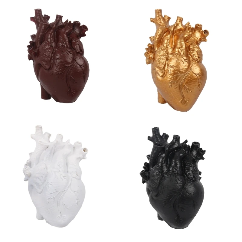 Resin Heart Statue 3D Heart Figurines Art Heart Sculpture Home Desk Ornaments Miniature Heart Sculpture Dropship