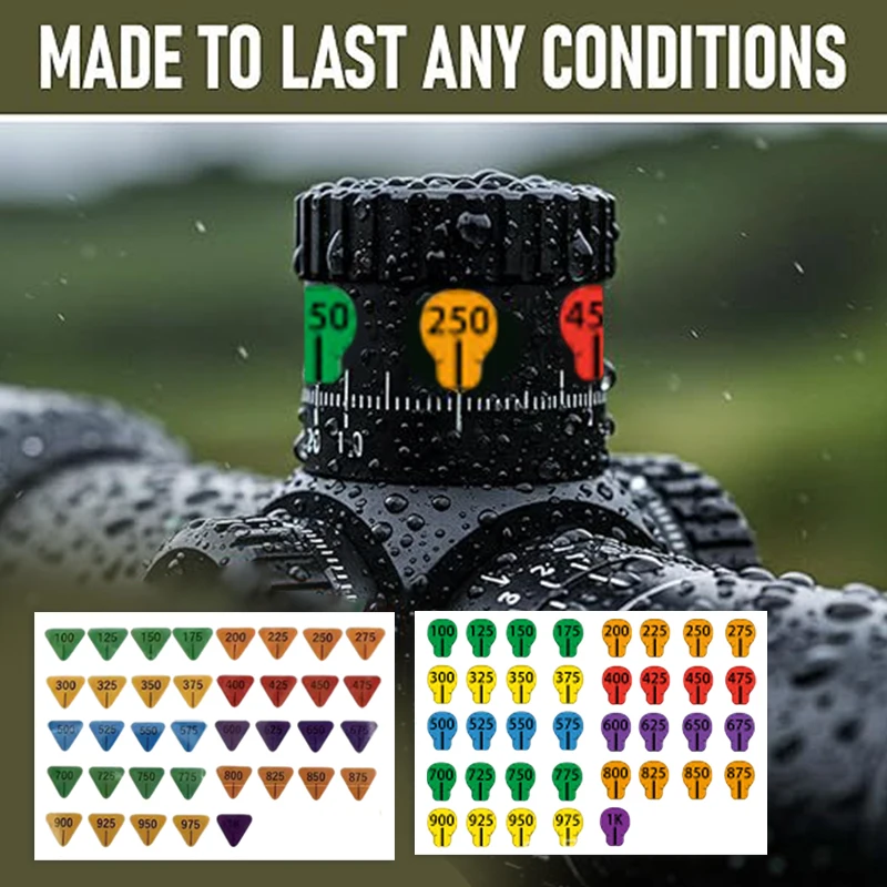 Hot Sale 6/10 Sheets Rifle Scope Turret Stickers, Rifle Scope Turret Tags For Long Range Shooting Hunting, Fit Most Scope Caps