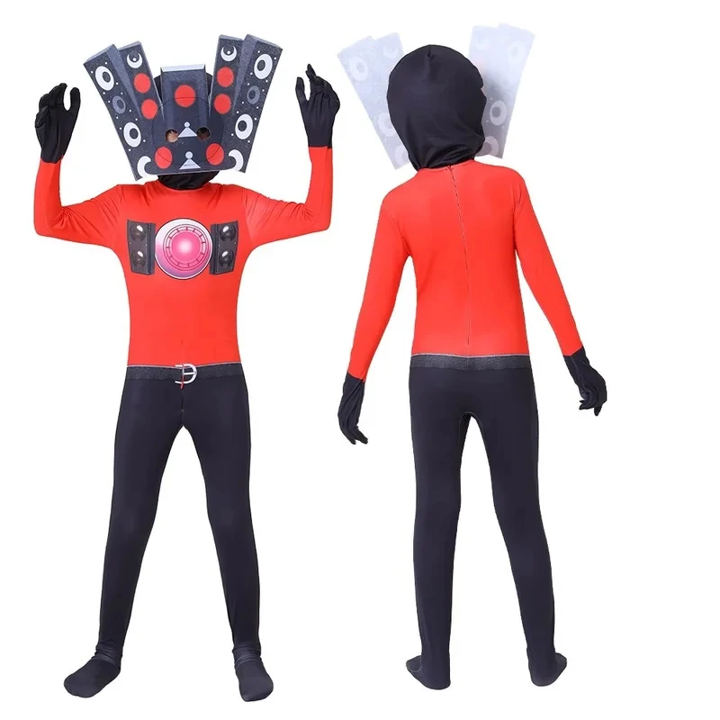 ♥AA Skibidi Clock Toilet Cosplay Costume Game Speaker Tv Man AudioMan CameraMan Costumes Jumpsuit Mask Halloween fo New 2026 view 5
