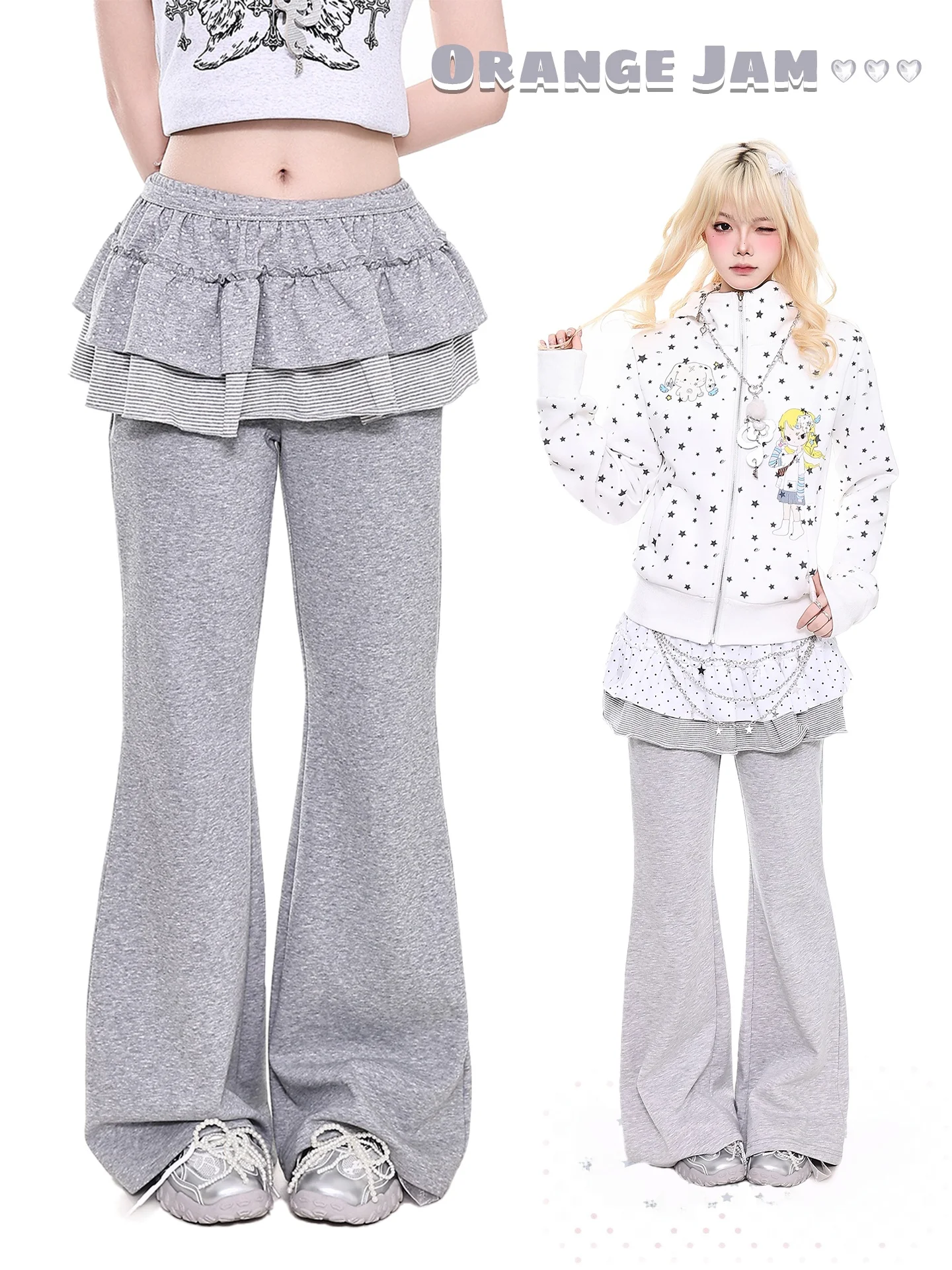 

Женские повседневные брюки Orange Marmalade YO в стиле ретро с плиссировкой в горошек, весенне-летние, облегающие, универсальные, слегка расклешенные, длинные