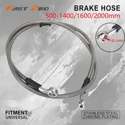 Motorcycles 500-1400 1600 2000mm Universal Hydraulic Brake Clutch Radiator Oil Cooler Hose Line Pipe Tube 28 Degree Banjo Silver