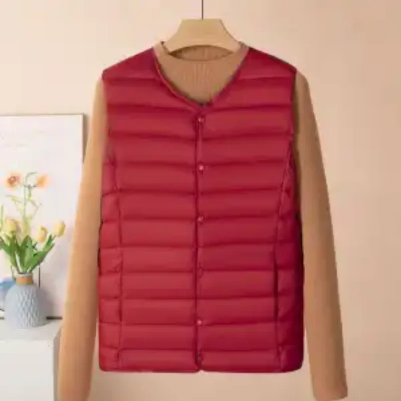 Gilet léger en duvet de coton pour femme, chemise courte climatisée, chaud, à bascule, nouvelle collection printemps-automne