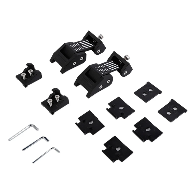 Car Engine Hood Latch Lock Catch Cover Kit For Jeep Wrangler JK 2007-2017 JL JT Gladiator 2018-2022 Replacement (Black)