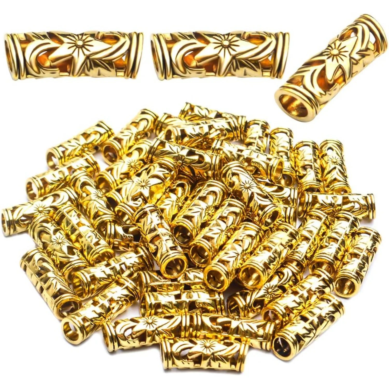 

Бусины-разделители, 50 шт. Изогнутые бусины-разделители для трубок — античный сплав, золотые, 22 x 8 мм, Отверстие: 5 мм