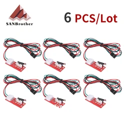 6PCS Endstop Switch For Arduino End stop Limit Switch+ Cable Mechanical Endstop For CNC RAMPS 1.4 Board 3D Printer Parts