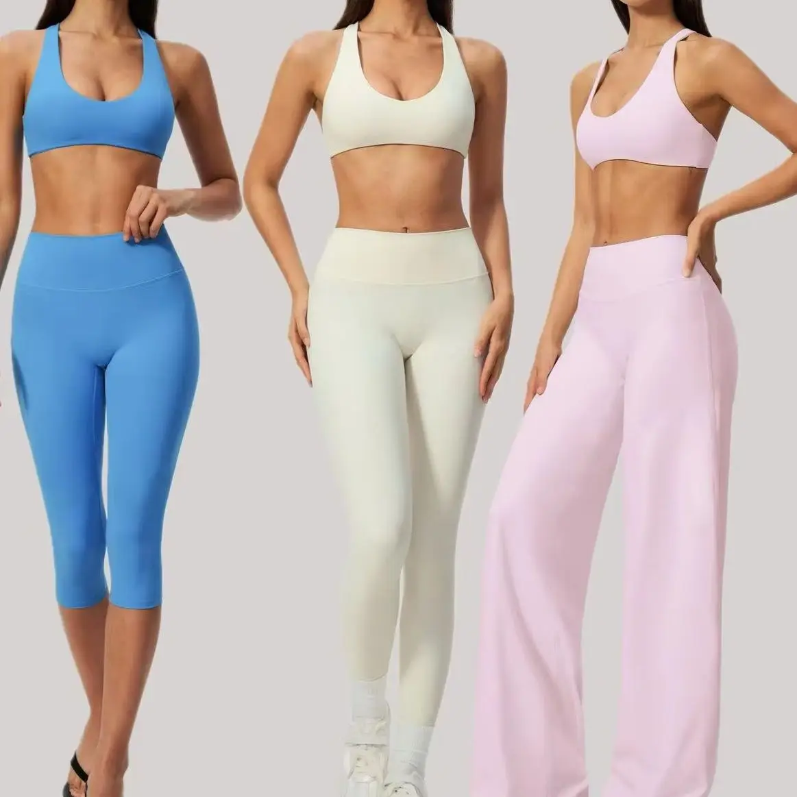 2PCS Yoga Set Women Tracksuit Gym Fitness Fashion Set V-neck Cross Back Sport Bra Outfits Female Workout High Waist Leggings Set