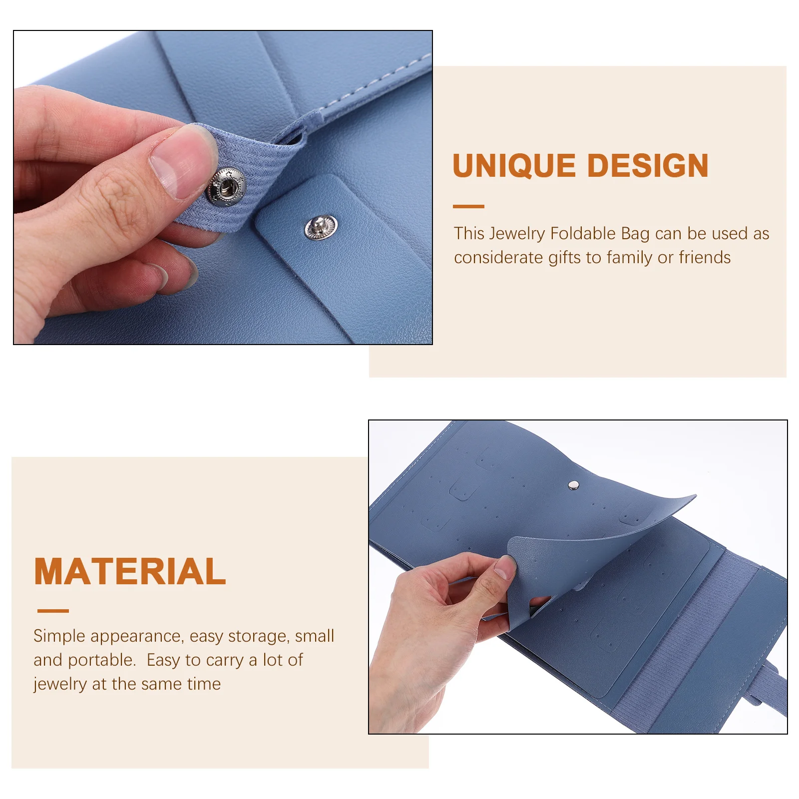 

Travel PU Jewelry Bag Small Foldable Jewelry Storage Organizer for Earrings Necklaces Bracelets Pouch Storage Bag