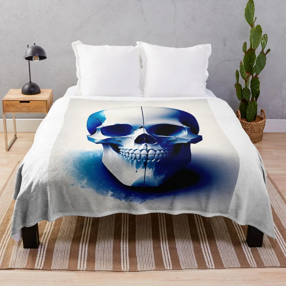 

Watercoloure - Digital Ink Skulls Series A4 Throw Blanket Warm Bed covers Blankets