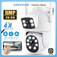 4K 8MP WiFi IP Camera Outdoor 4X Zoom Dual Screens 6MP CCTV Video Cam Auto Tracking Security Protection Surveillance  Ip Camera