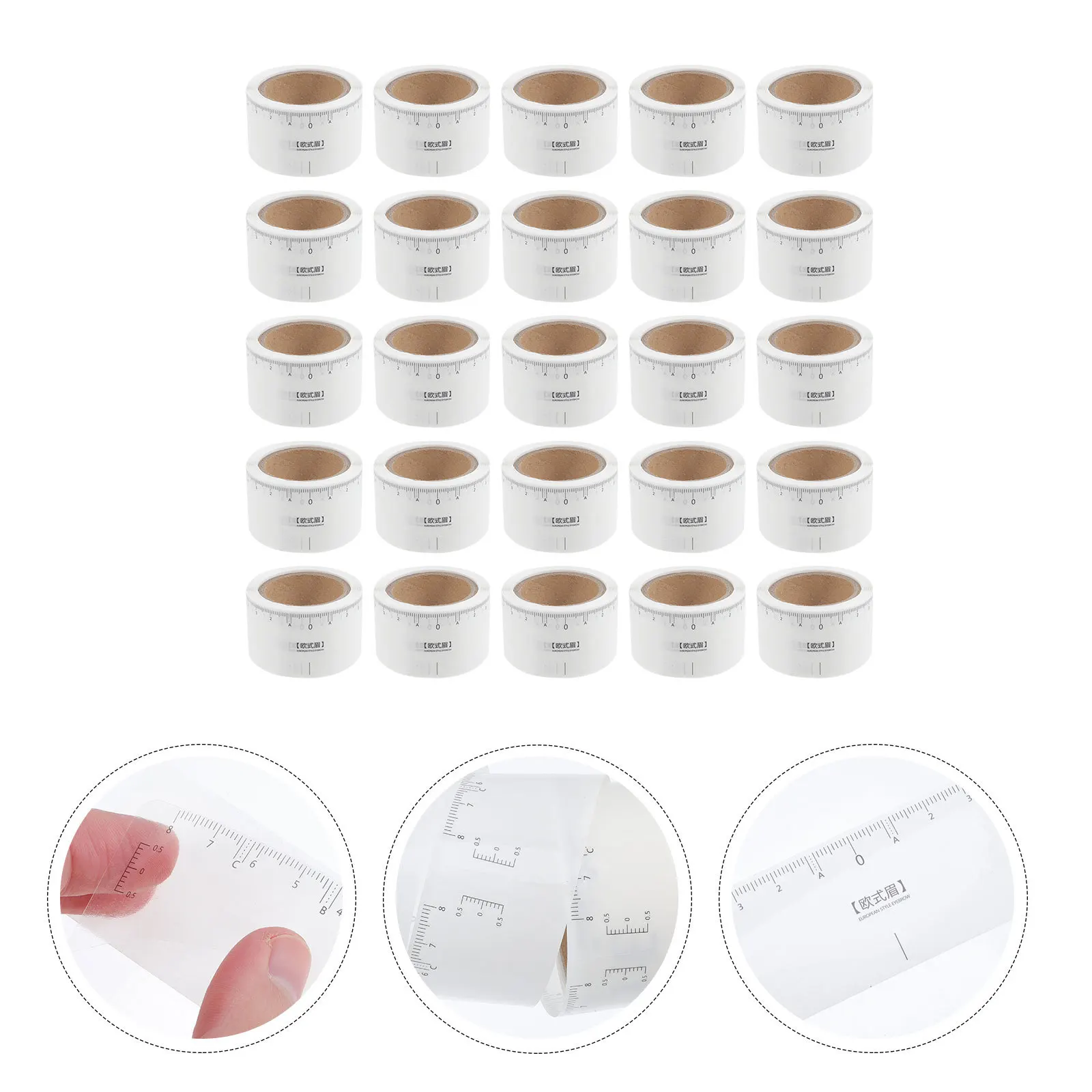 Autocollants de mesure de ligne de sourcils, 50 pièces, positionnement, façonnant les sourcils, règle de maquillage, outil de cartographie permanente des sourcils, facile