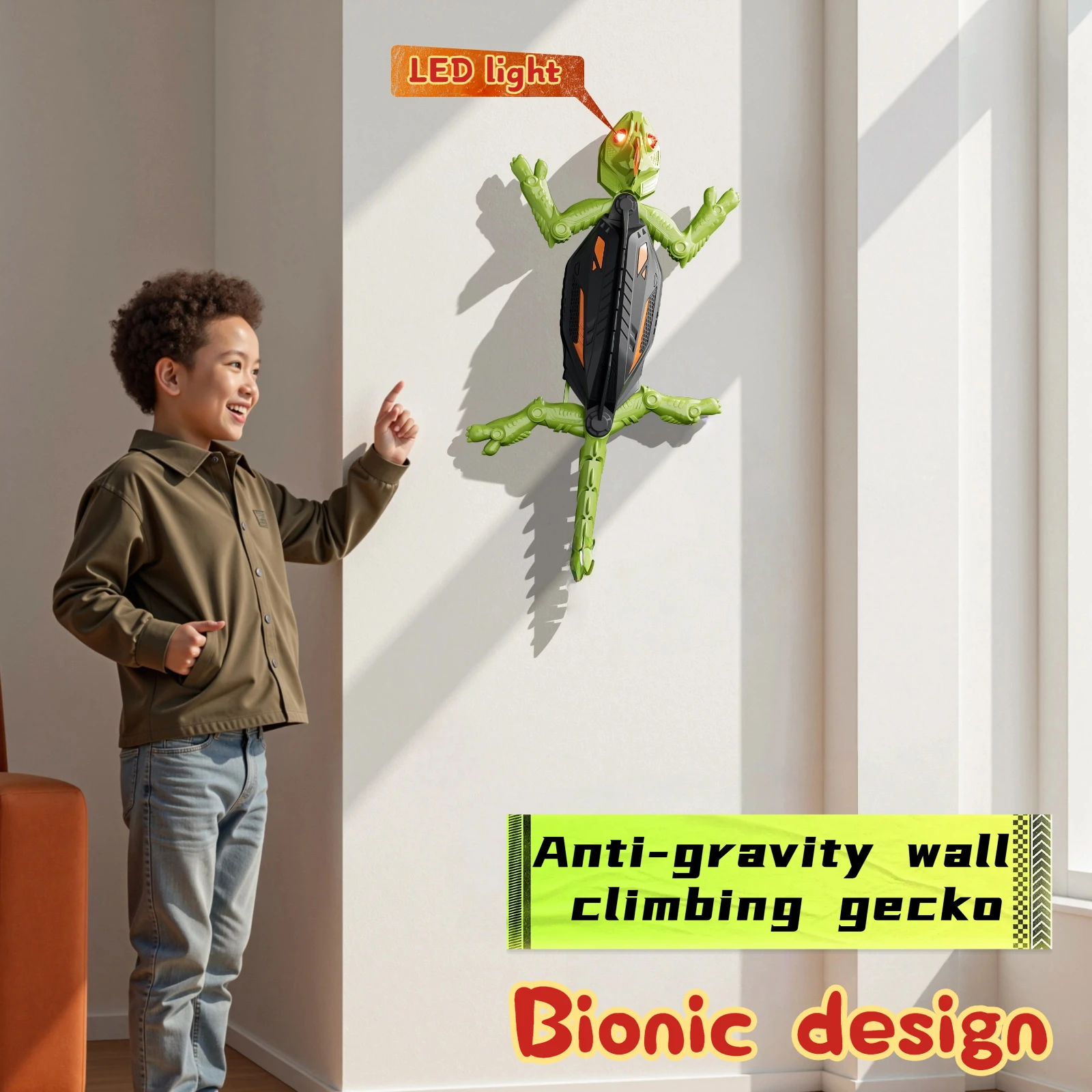 Anti-gravity bionic remote control lizard climbing wall gecko RC animal children's Halloween toy