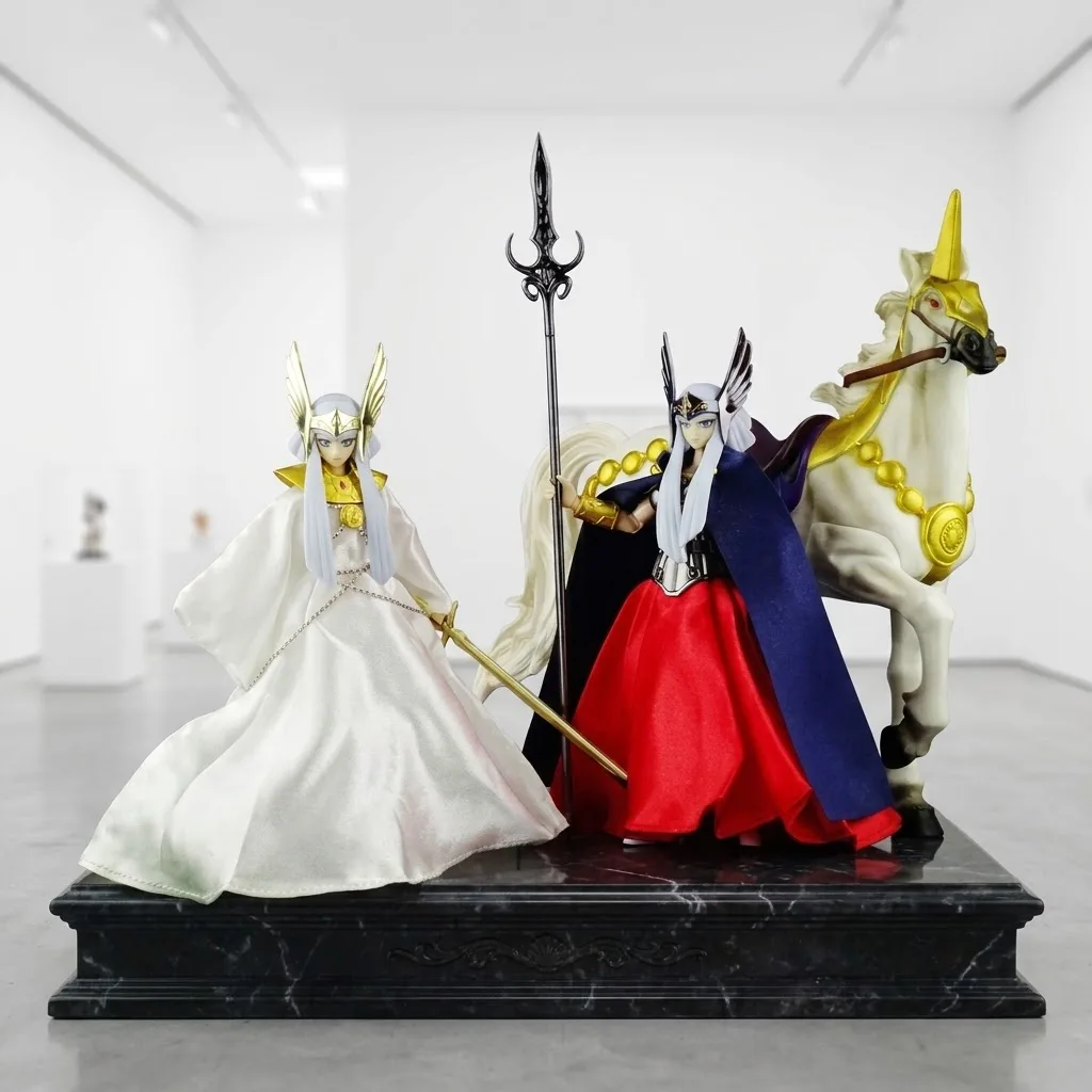【In Stock】 Saint Seiya JM Polaris Hilda White Horse Double Body Myth Cloth EX Metal Armor Diecast Action Figure Collection