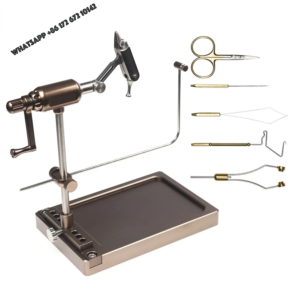 360 Degree Rotary Fly Tying Vise Adjustable Base Fly Fishing Equipment Artificial Flies Making Tool Lure Maker Tackle Kit Metal