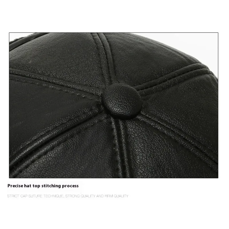 Warm Winter Hat Senior Men Fleece Lined Thermal Ear Flap Wool Blend Trapper Cap Windproof Outdoor Cold Weather Warm Comfortable