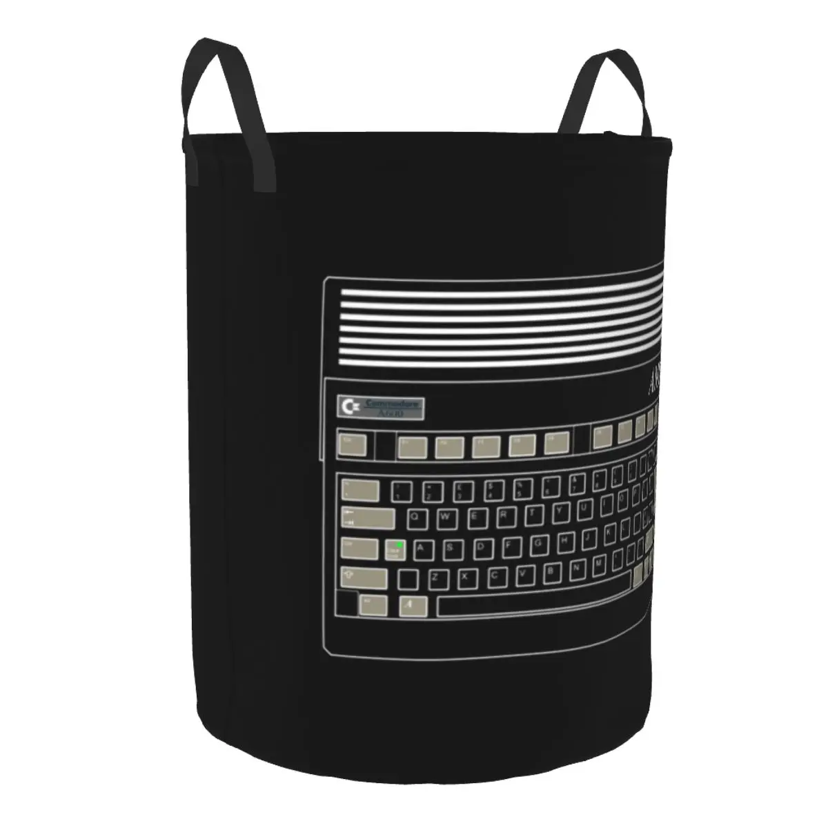 Commodore Amiga Laundry Basket Collapsible Large Clothes Storage Bin C64 Logo Computer Baby Hamper