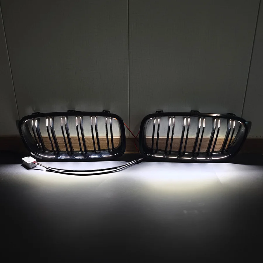LED Illuminated Double Slat Kidney Grille For BMW 3 Series F30 2013 2014 2015 2016 2017 2018 2019 Front Bumper Grill