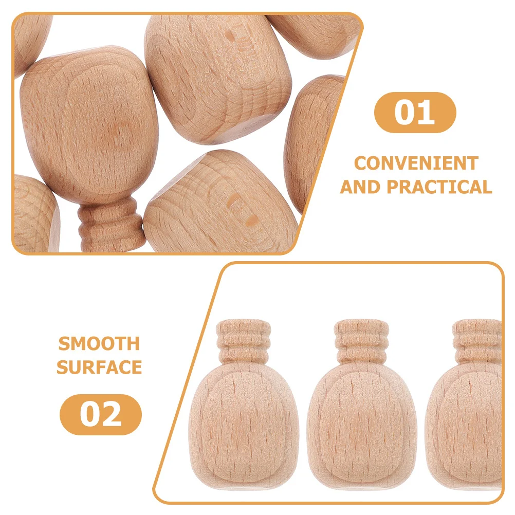5 قطع من زجاجات النبيذ الخشبية الصغيرة غير المطلية للحرف اليدوية والرسم الإبداعي وديكور الحفلات