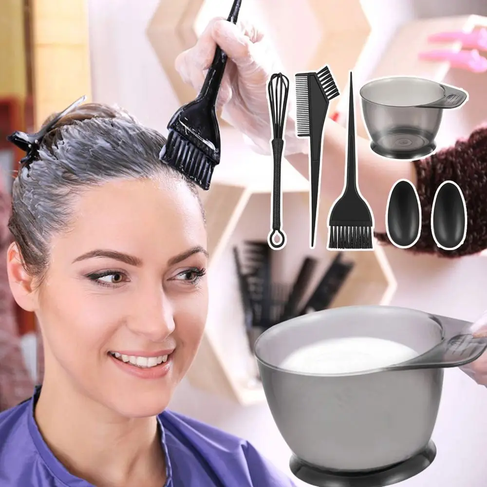 

New Grey Hair Dyeing Tool Hair Dyeing Brush Comb Plastic Coloring Bowl Professional Bowl Dye Mixer Suitable for Salon and Home