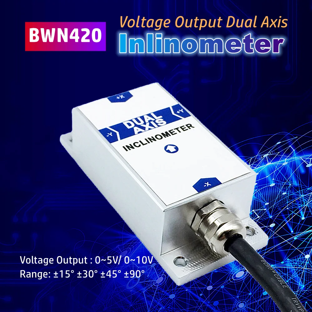 

BWN420 Voltage Output Dual Axis Inclinometer 0-5V 0-10V Inclination Measurement Sensor 90 Degree Inclination Angle Sensor Module