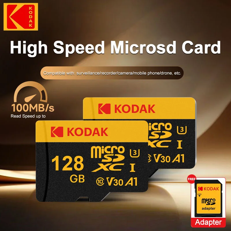 

Карта памяти KODAK 64 ГБ MicroSD, 32 ГБ, класс 10 V30 U3, высокая скорость до 100 МБ/с SDXC Cartao De Memoria