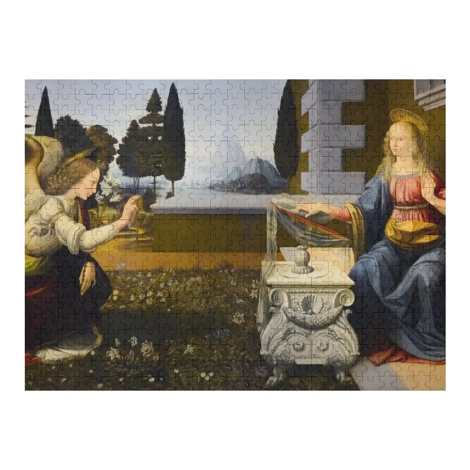 

Annunciation - Leonardo Da Vinci Jigsaw Puzzle Custom Wooden Gift Wooden Animal Puzzle