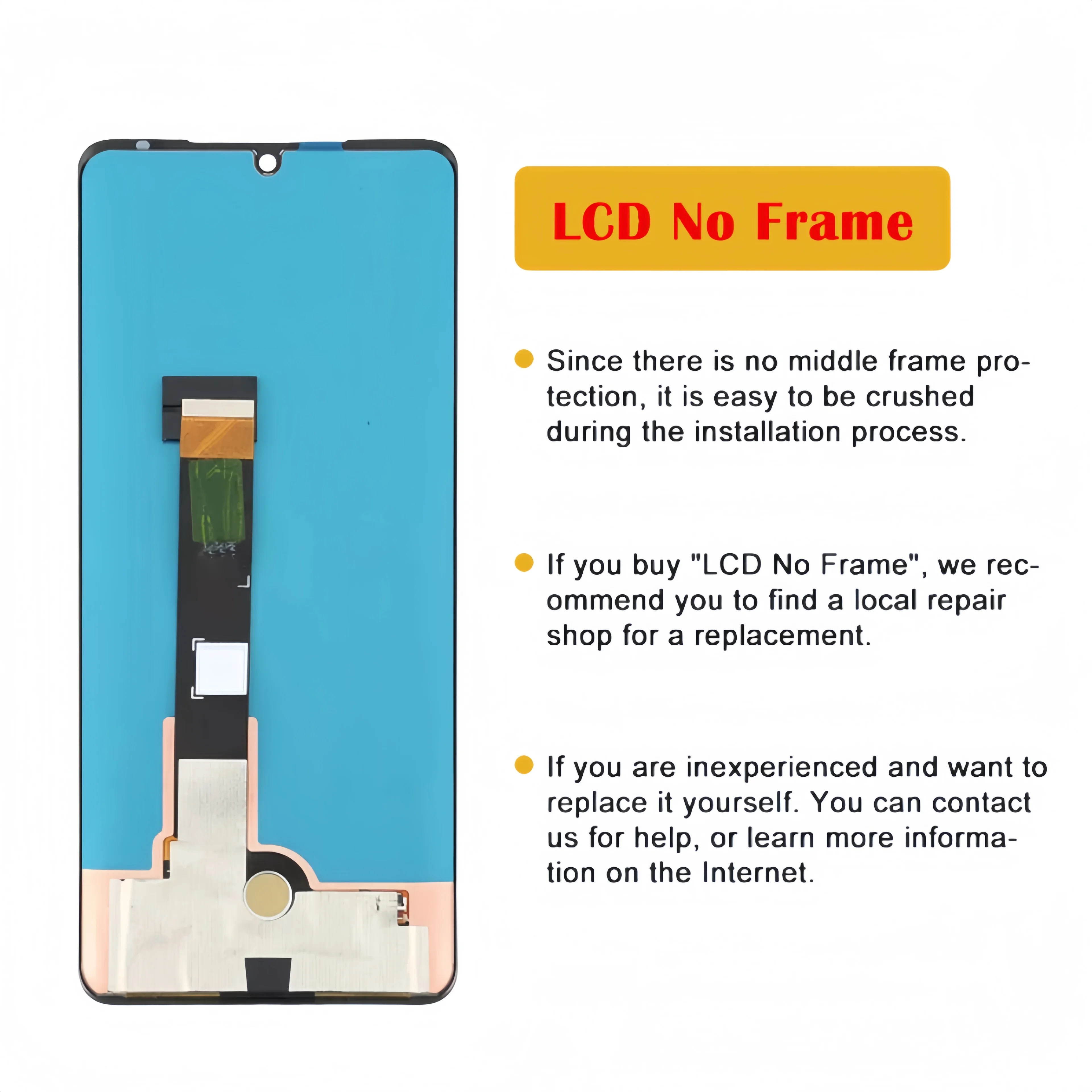 LCD Display Touch Screen Digitizer Assembly Replacement, LG Velvet, LMG910EMW, LM-G910EMW