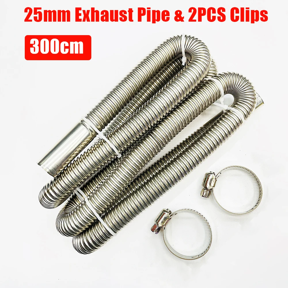 Riscaldatore di parcheggio Diesel ad aria da 300CM tubo di scarico in acciaio inossidabile tubo di sfiato del Gas per parti di riscaldamento per auto Eberspacher Webasto