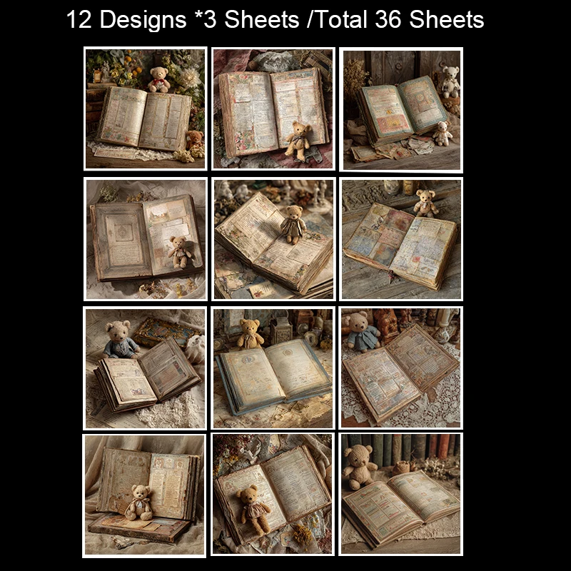 36 ورقة من ورق القصاصات مقاس 6 × 6 بوصات: مطبوعات زهور مرسومة يدويًا لسكرابوكينغ وأوريغامي والمجلة غير المرغوب فيها وصنع البطاقات.