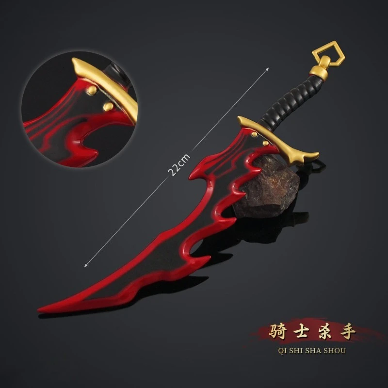 22cm Solo Leveling Anime Knight Killer Golden Fang Model ze Stopu Metalu Zestaw Zabawek Kolekcjonerskich Figurka Akcji Dekoracja na Biurko Prezent