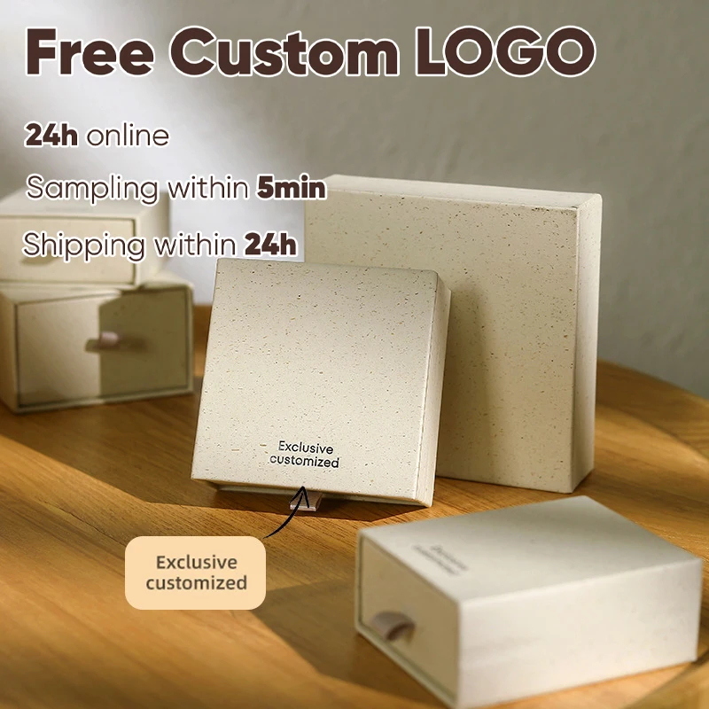 

9X9X3.5cm Free Personalized Jewelry Box Custom Your Logo Text Jewelry Gift Packaging Boxs Jewelry Pendant Storage Box Wholesale