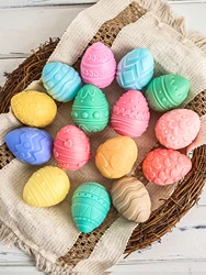 3D Easter Egg Silicone Candle Mold Embossment Egg Candle Making Supplies Plaster Ornaments Handmade Soap Mould Home Decor Gifts