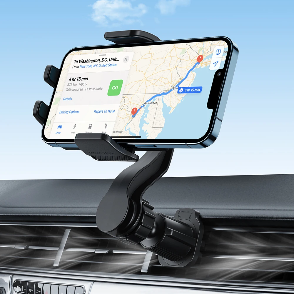 Car Vent Phone Holder - [2024 Never Block] Quick Release Car Phone Mount with Metal Hook, Universal Air Vent Cradle for iPhone15