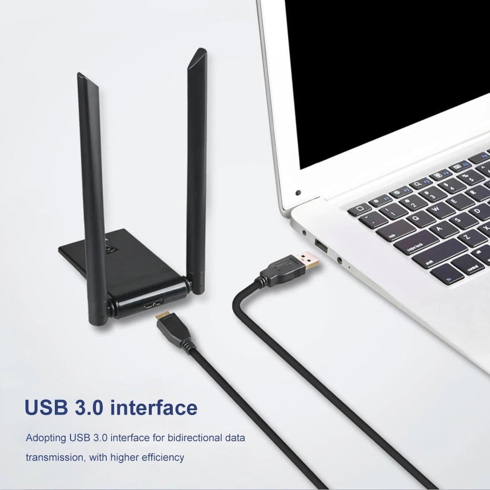 Imagem -03 - Dual Band 1800mbps Usb 3.0 Adaptador Wifi Dongle Usb sem Fio 2.4 5.8g Receptor Wifi Antena Placa de Rede para pc Desktop Wifi6