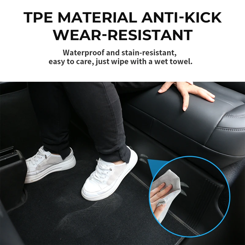 For Tesla Model Y 2023 TPE Under Seat Side Full Protector Cover Anti-kick Protective Pad Guard Seat Rear Integrated Full Cushion