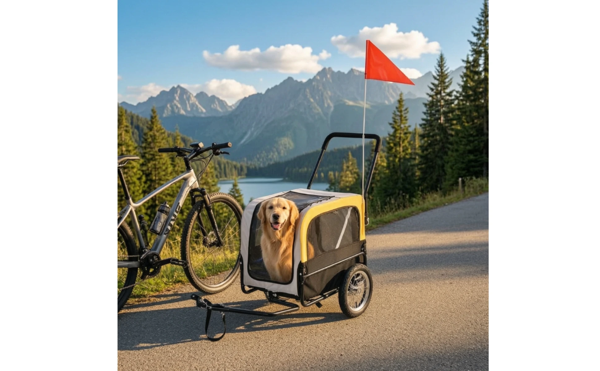 Dog Bike Trailer Convertible Pet Cycle Trailer Dog Stroller with Cycle Tow Arm Ventilated Pet Jogger with Push Handle Dog Bike Trailer Convertible Pet Cycle Trailer Dog Stroller with Cycle Tow Arm Ventilated Pet Jogger with Push Handle
