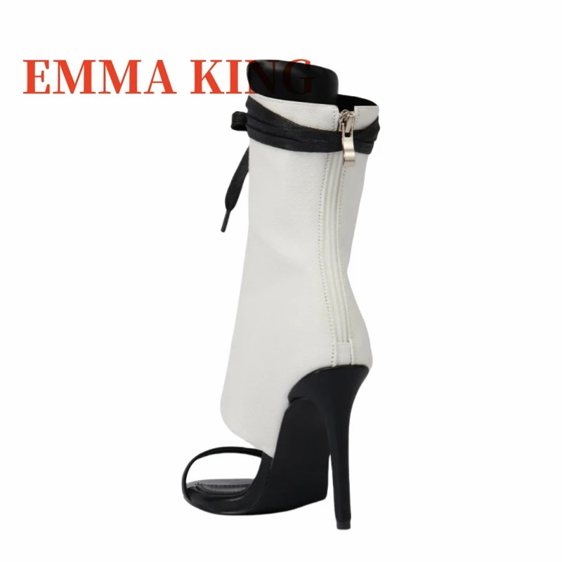 مثير المرقعة حذاء من الجلد أشار تو الدانتيل متابعة عالية الكعب مضخات النساء متعدد الألوان صنادل طراز جلاديتور مثير ملهى ليلي أحذية نسائية #4