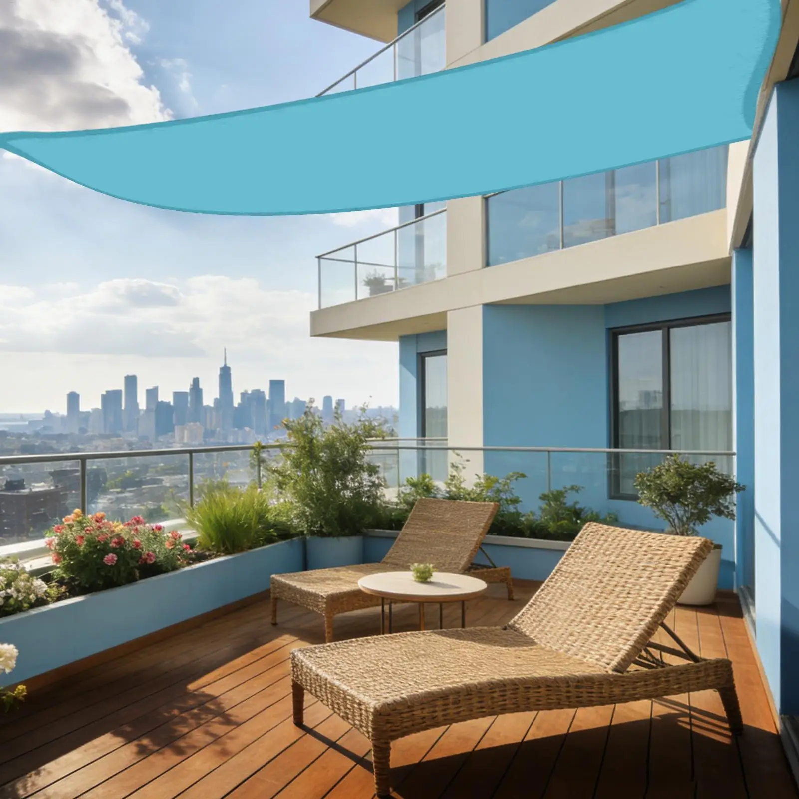 UV Block Waterproof Sun Shade Sail High-Density Breathable Canopy for Patio Garden Pool Backyard Windproof