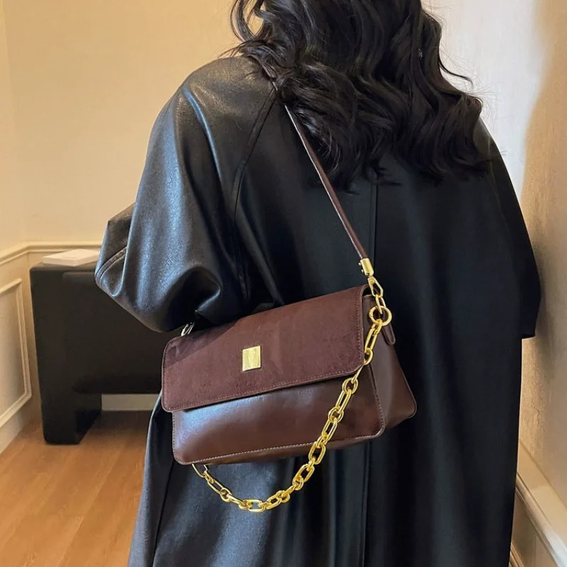 

Women's Leather Flap Shoulder Bag & Top Handle, for Daily Office, Streetwear, Weekend Travel, Shopping & Errands Hand Bag