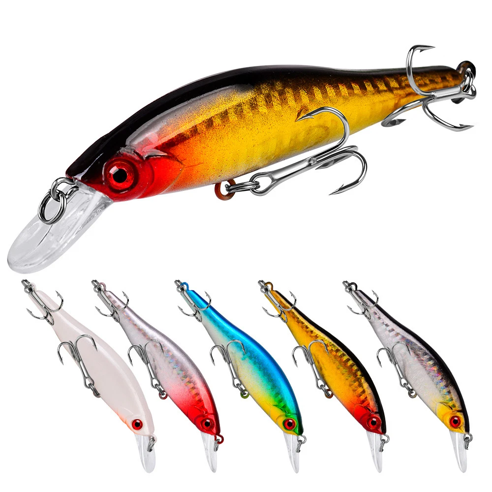 

Lot 1pcs Fishing Lure 9.8cm 11.5g Hard ABS Plastic Minnow Lure 5 Color Crankbait Fishing Bait #6 Treble hook dw1084