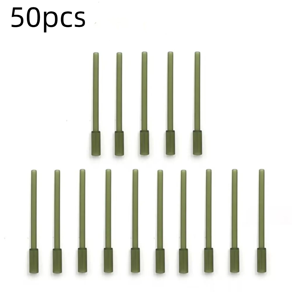 

50pcs Tip Tube Fishing Inline Lead Insert Rubber Durable Fishing Lead Clips Anti-tangel Easy To Operate Fishing Tube End Tackle