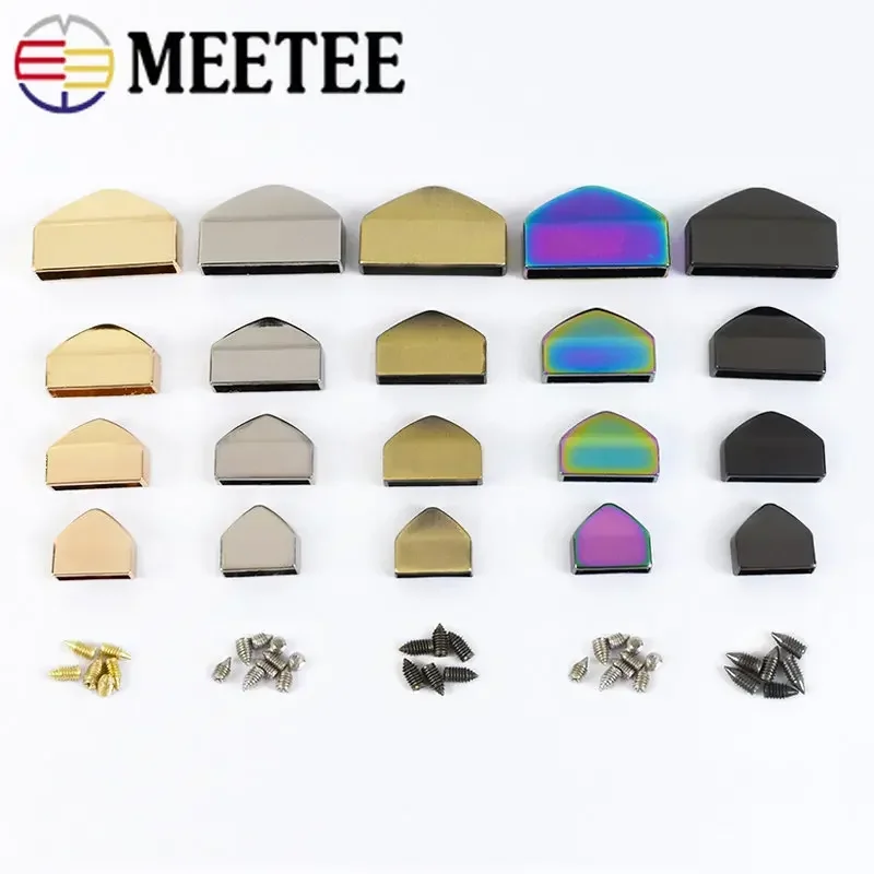 Meetee 10/20pcs 12/18/25mm Metal Tail Clip Screws Stopper Buckles Zipper End Hook Bag Belt Decoration Buckle DIY Accessory KY421