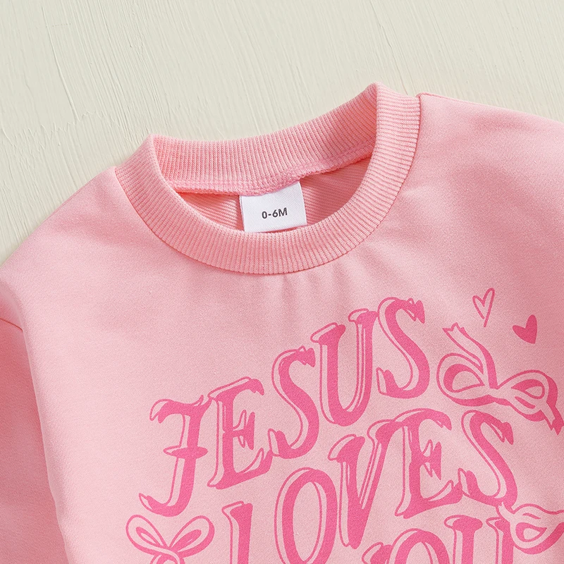 Sweat-shirt à Manches sulfet Pantalon artificiel astique pour Bébé Fille, Tenues d'Automne avec Lettres Imprimées et Nministériels d, Vêtements Mignons 2 Pièces