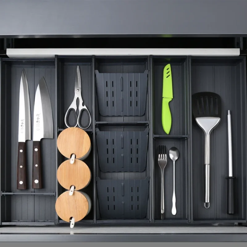 

Kitchen Drawer Storage Partitioned Tableware Household Cabinets Built-in Compartment Knife and Fork Chopsticks Rack